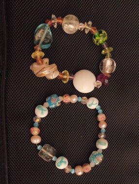 Handcrafted Multicolor Beaded Stretch Bracelet Set - Women Jewelry